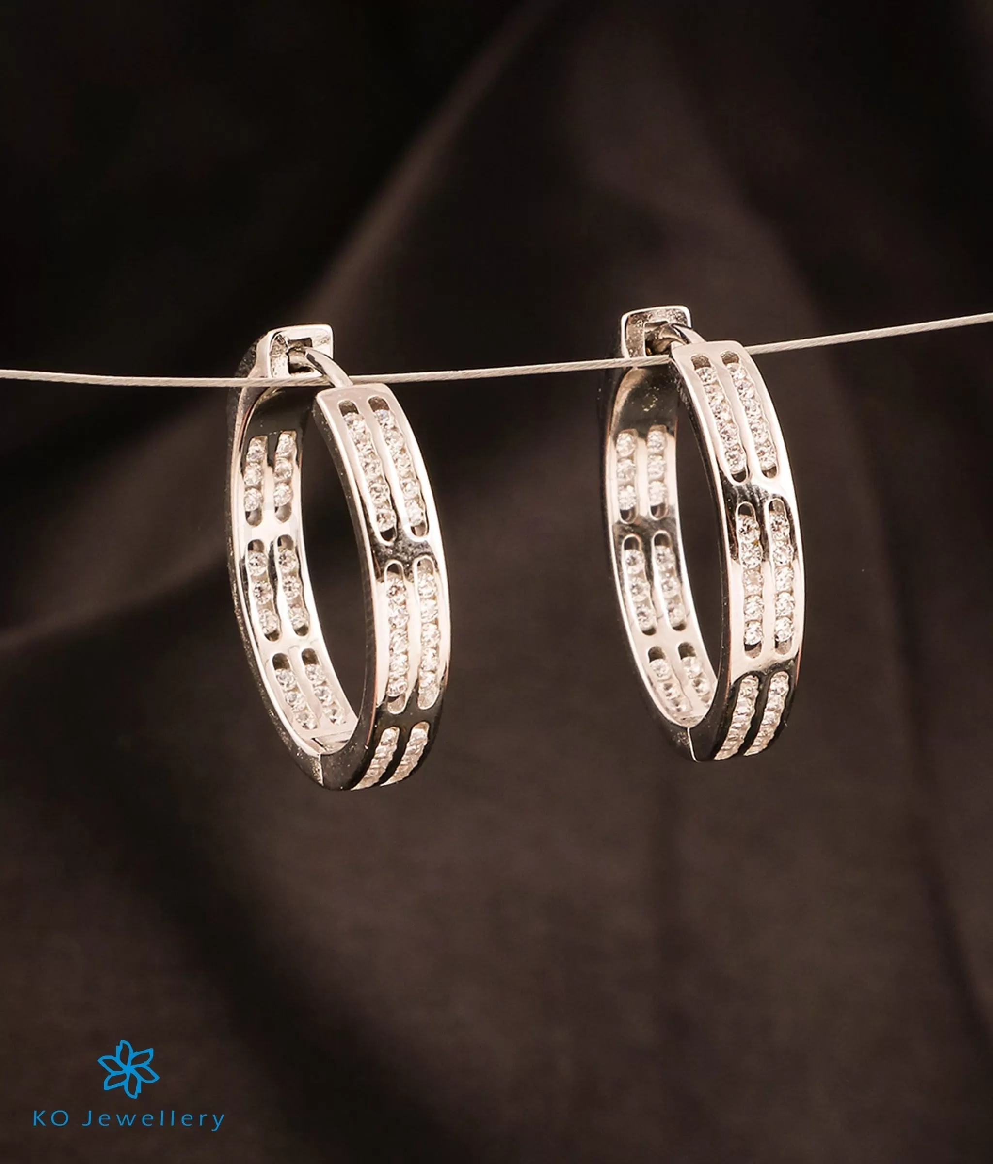 The Glowing Sparkle Silver Hoops