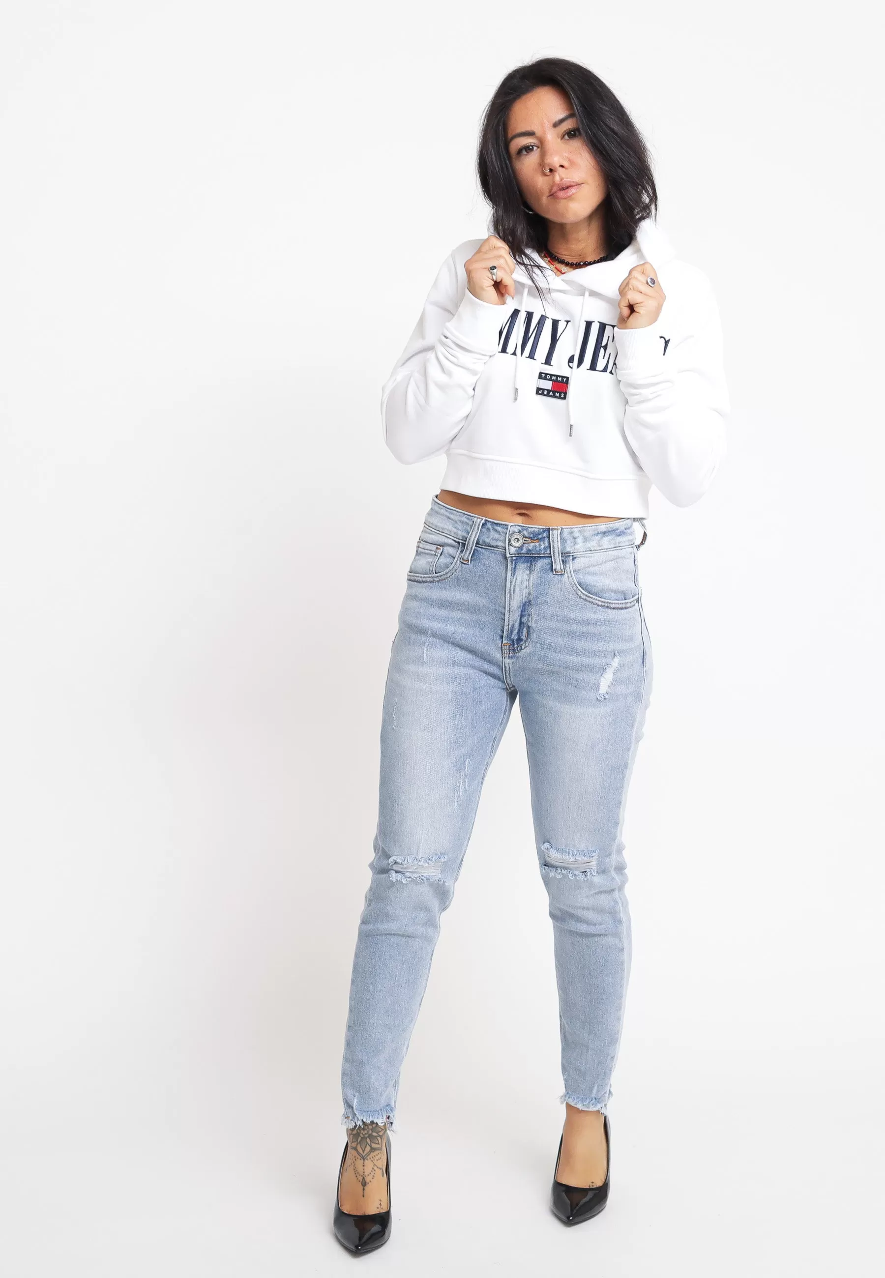 Tjw Sp Crop Archive 2 Hoodie - White