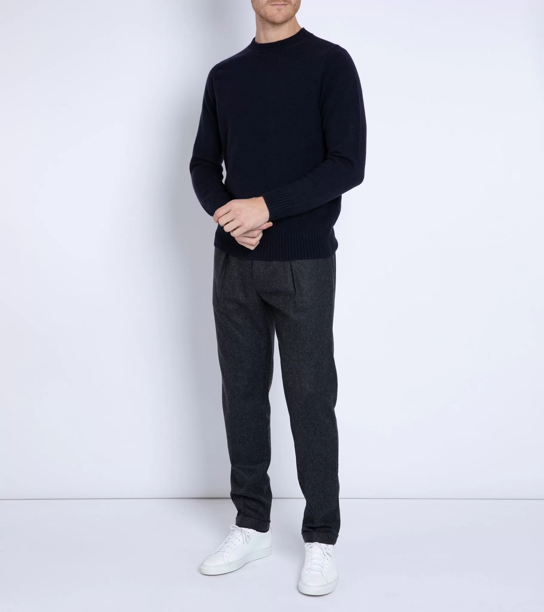 Trunk Crawford Cashmere Crew Neck Sweater: Dark Navy