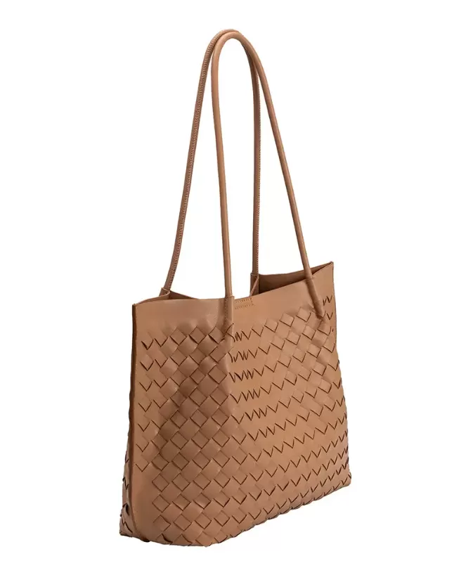 Victoria Vegan Leather Tote Bag - Tan