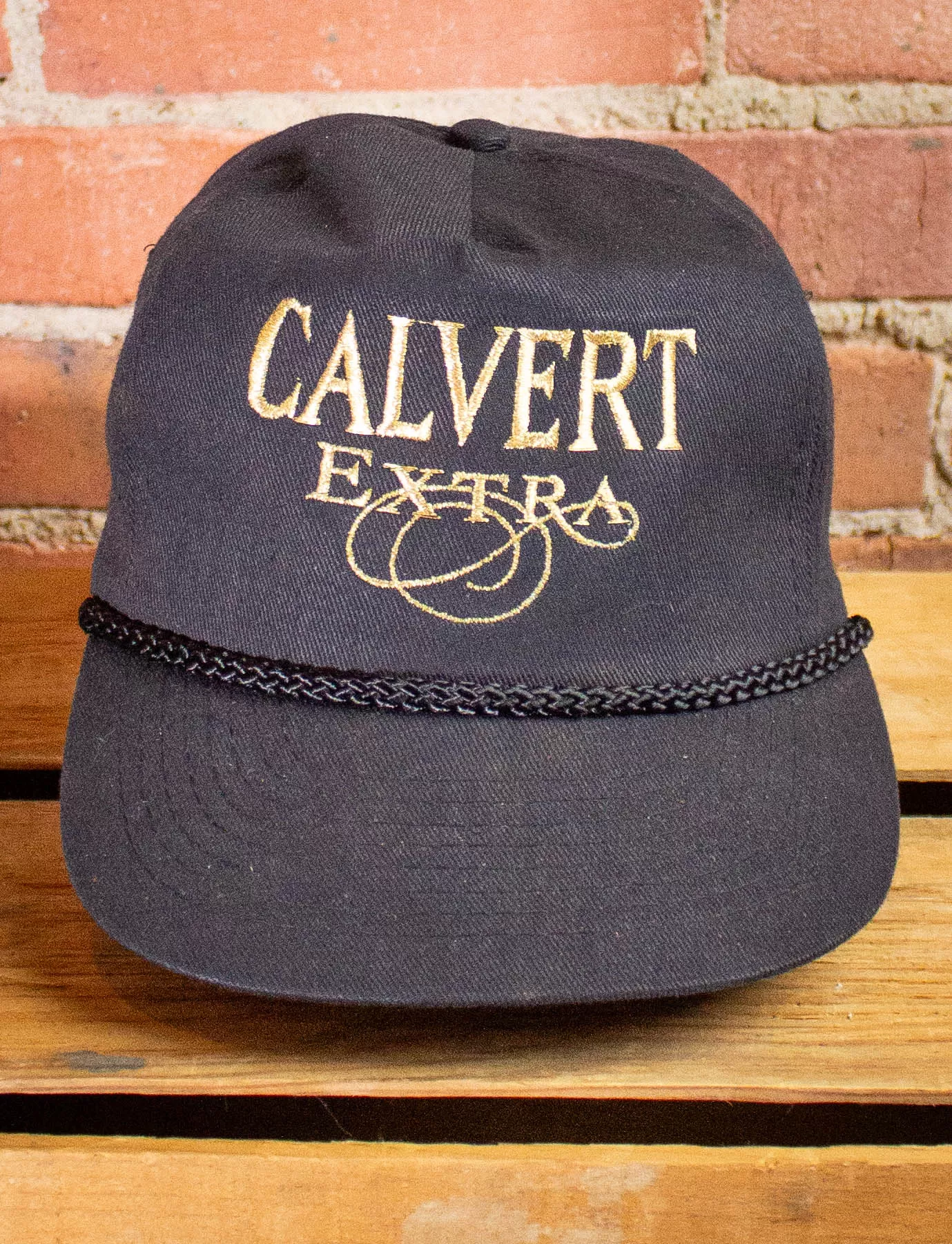 Vintage Calvert Extra Whisky Black Trucker Hat