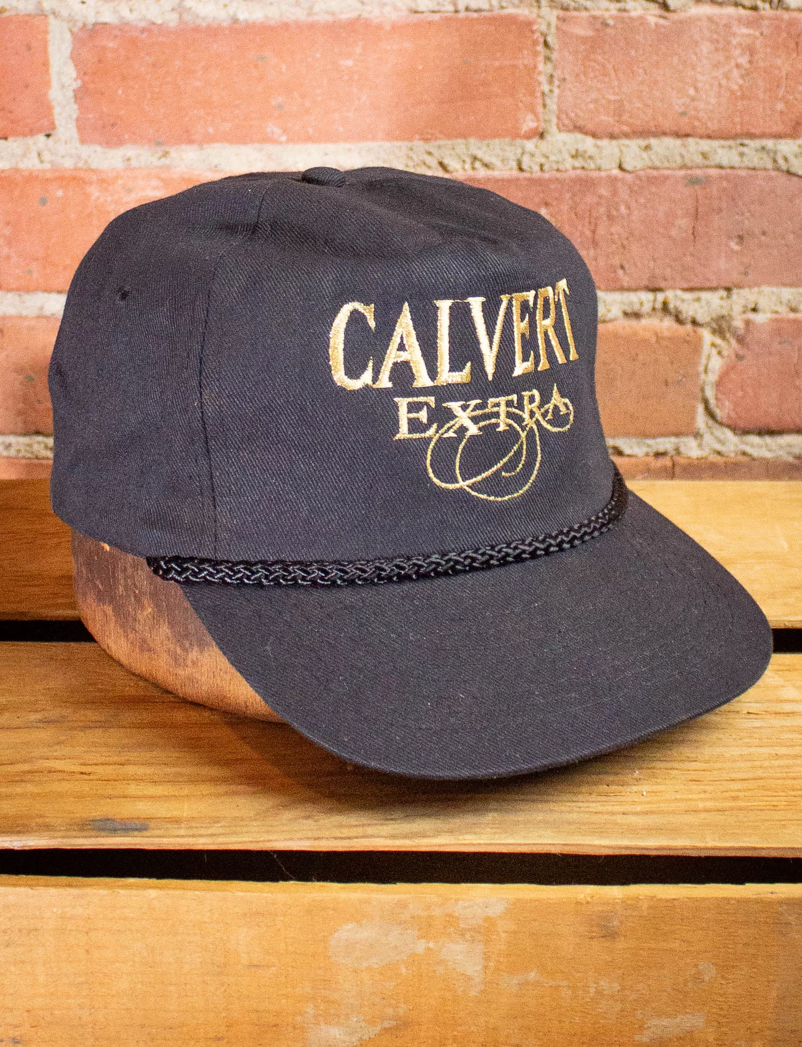 Vintage Calvert Extra Whisky Black Trucker Hat