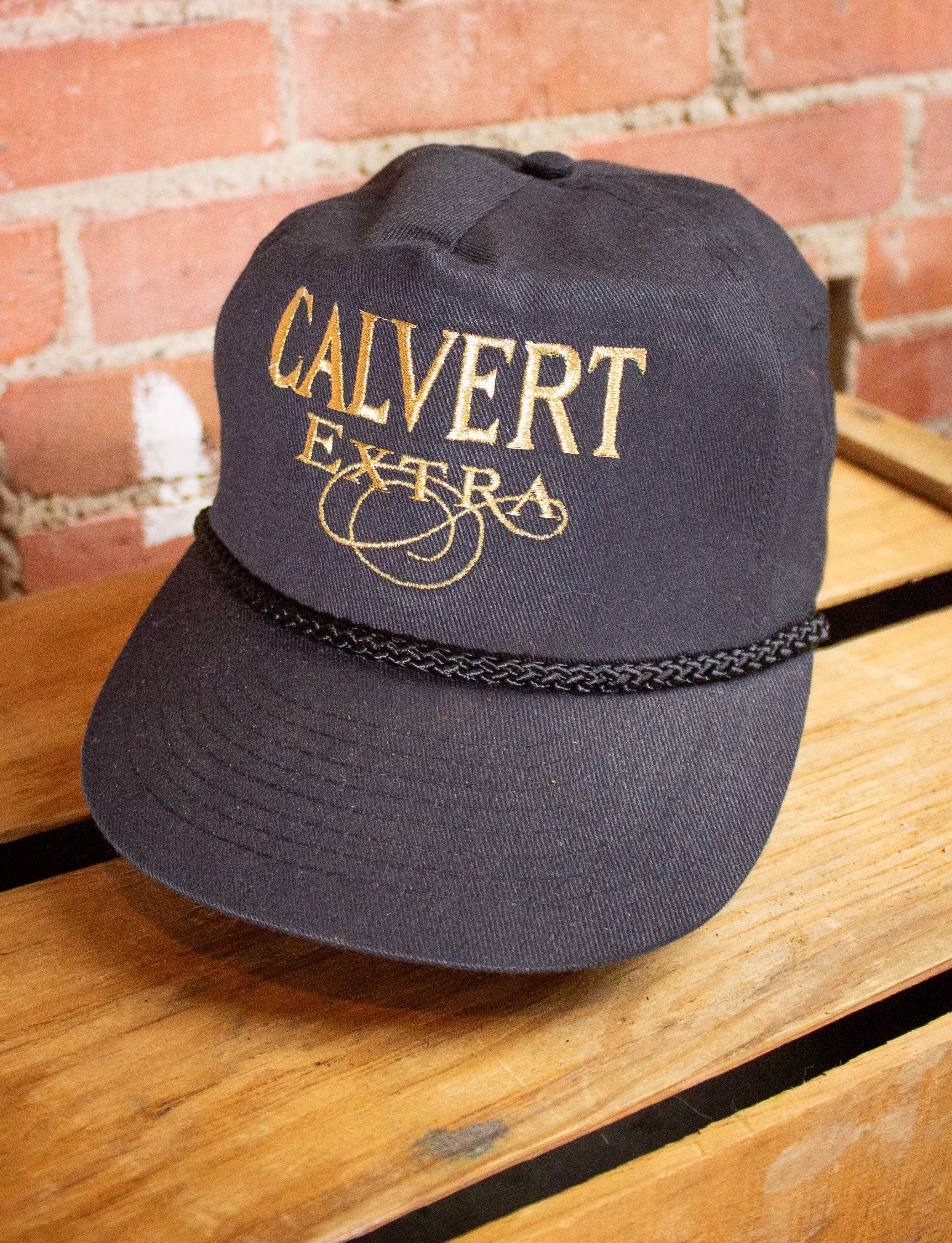 Vintage Calvert Extra Whisky Black Trucker Hat