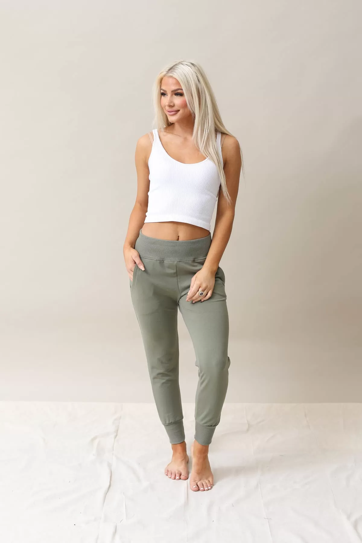 Wide Waist Band Stay In Joggers