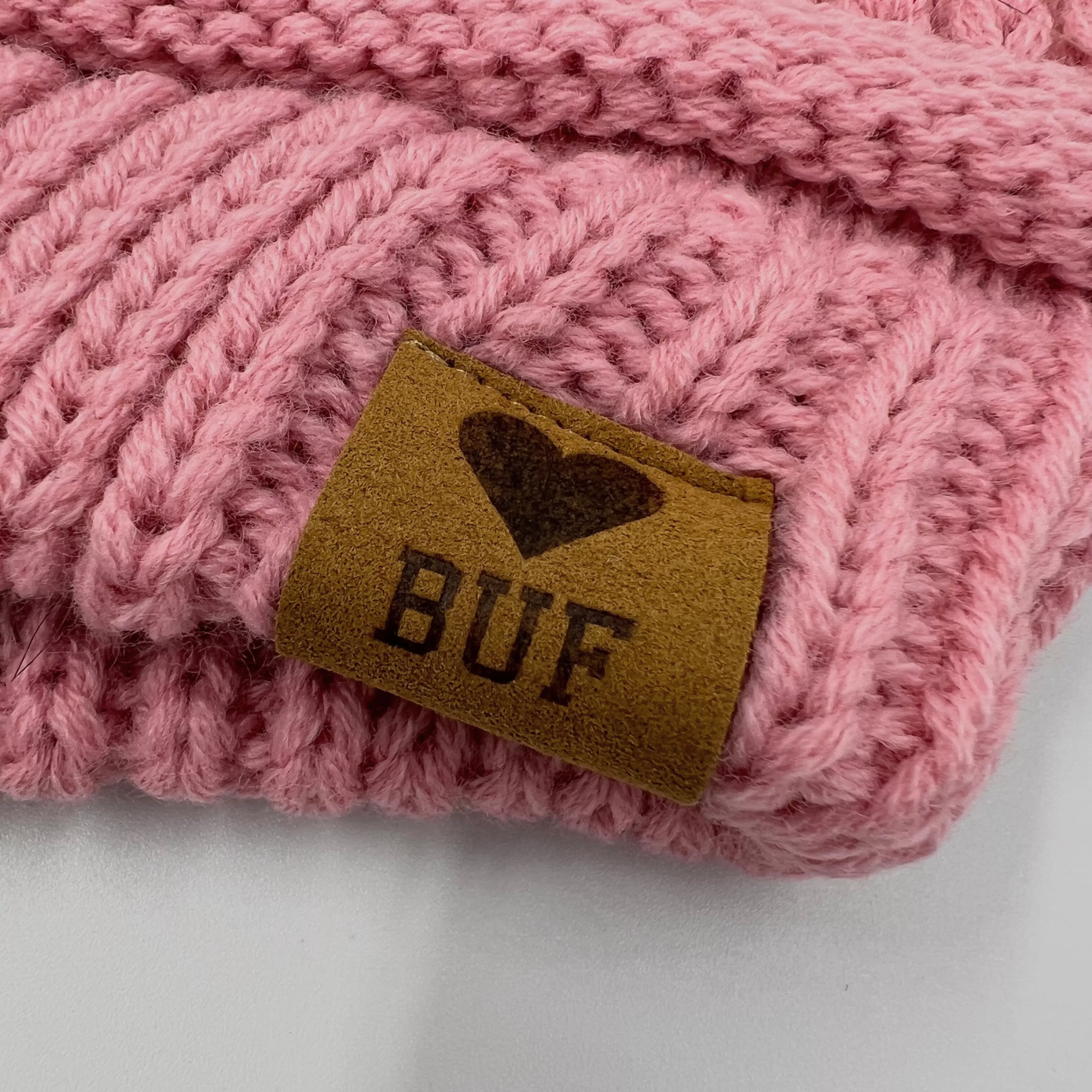 Women's Buffalo Pink Knit Winter Hat