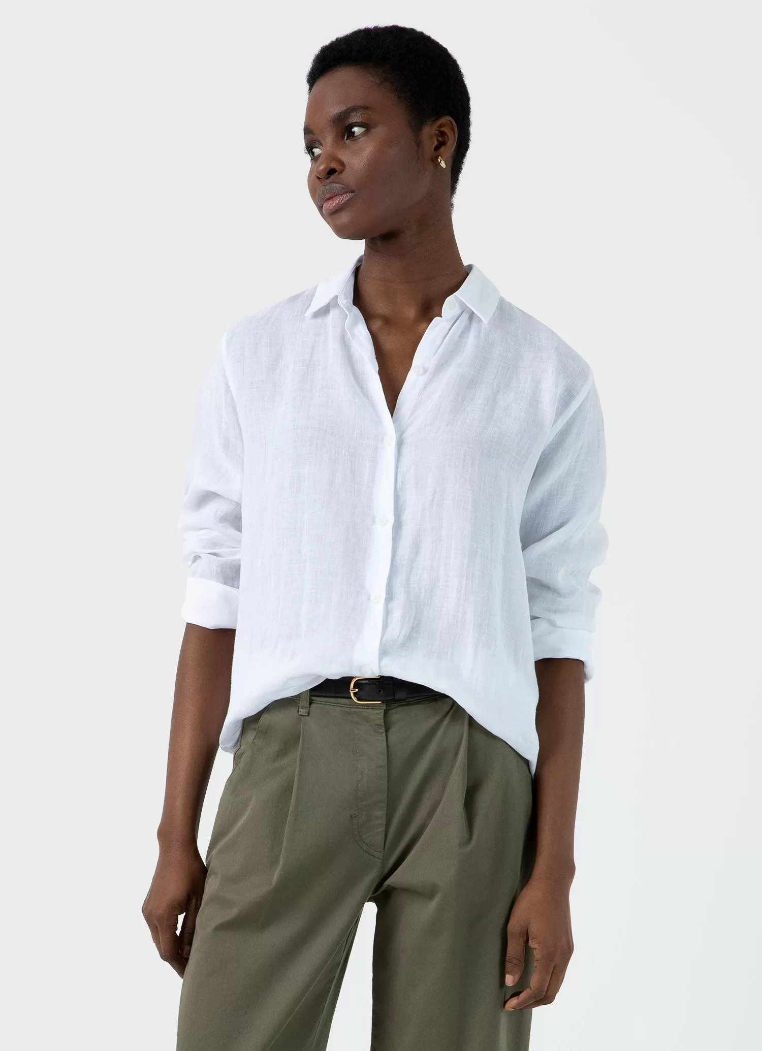 Women's Linen Shirt in White