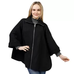 Zip Up Knit Cape Poncho